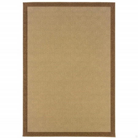 Homeroots 9 x 13 ft. Beige & Brown Plain Indoor & Outdoor Area Rug 389488